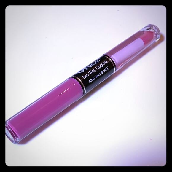 Amuse 2-Way LIP GLOSS DUO Aloe Vera Vitamin E Pink Color Clear Shine 6280-2 NEW - Picture 1 of 5